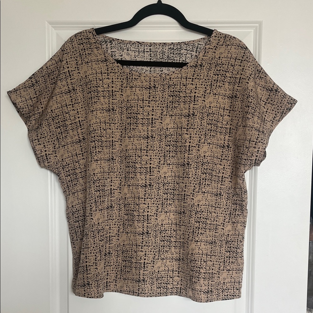 Casual Tan and Black Women's Top